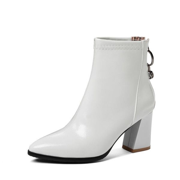 

woman flat boots winter footwear boots-women female shoes round toe luxury designer low 2020 high heel ladies mid calf, Black