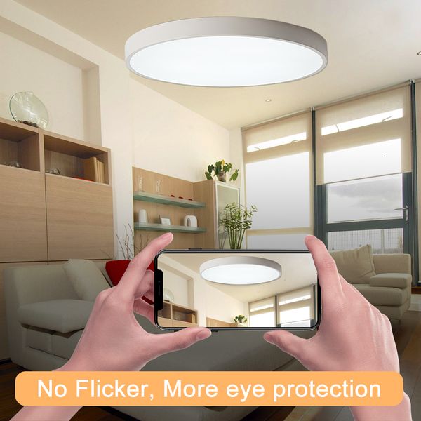 

2021 new led home modern panel light 24w 220v ceiling lamp cool white round living room bedroom kitchen indoor lighting 4b44