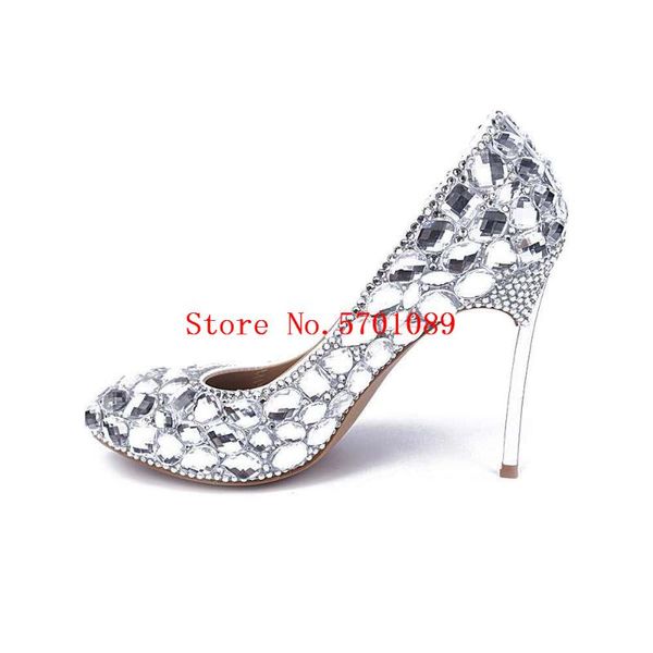 

princess shoes fashion stiletto iron heels crystal rhinestone party wedding shoes genuine leather 10cm diamonds pumps, Black