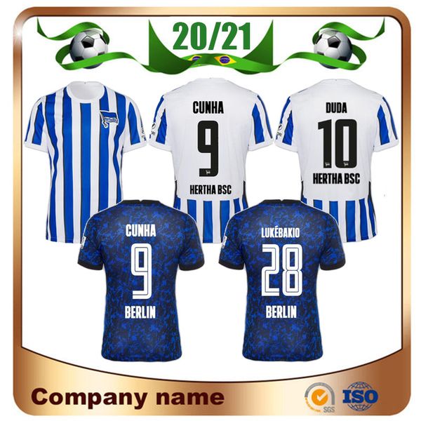 

20/21 hertha bsc soccer jerseys home 2020 away stark kalou duda soccer shirt grujic ibisevic maier selke football uniform, Black;yellow