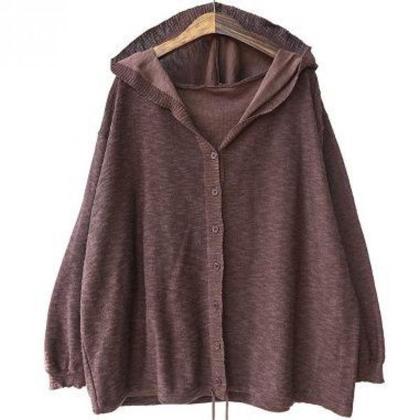 

johnature casual hooded sweater full sleeve solid color single breasted button cardigans new autumn/winter women sweaters y200720, White;black