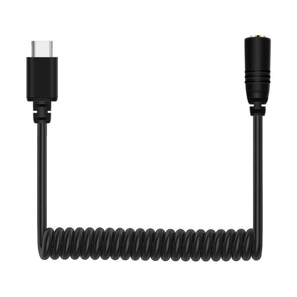 

аудио мобильный телефон 3.5мм trrs к usb-c мужской живой микрофон audio adapter спиральный шнур для samsung простота в использовании 100см