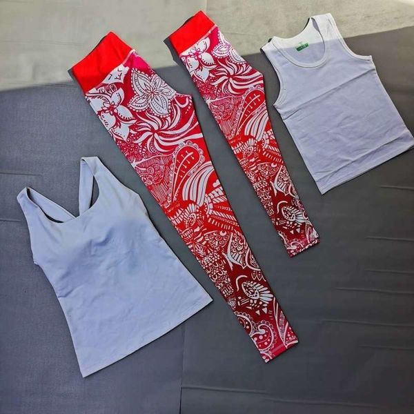 

yoga parent child children's mother daughter little boy's exercise suit vest print pants, Gray