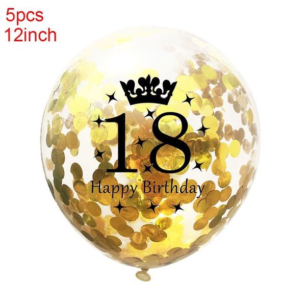 

1set black gold 18 день рождения письмо шары гелием latex конфетти baloon 18 лет с днем рождения декорации для вечеринок для взрослых баллон