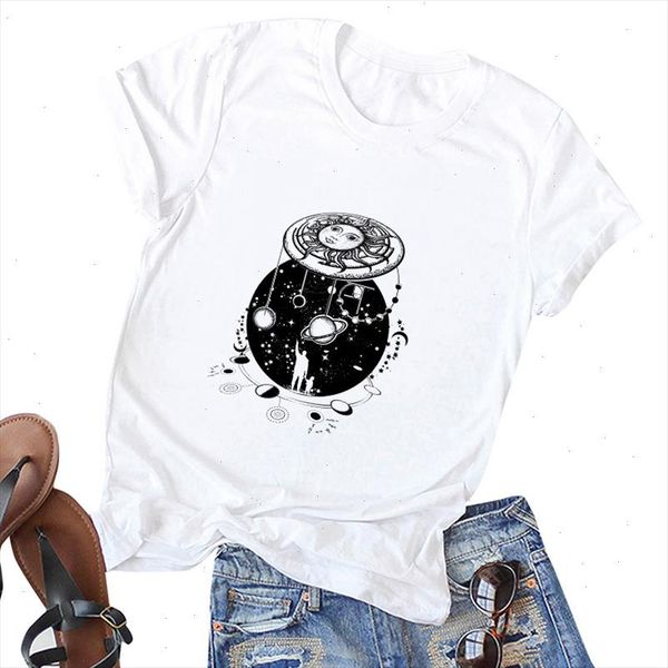 

new fashion printing womens t shirt personality t shirt summer thin section white shirt female t clothing
