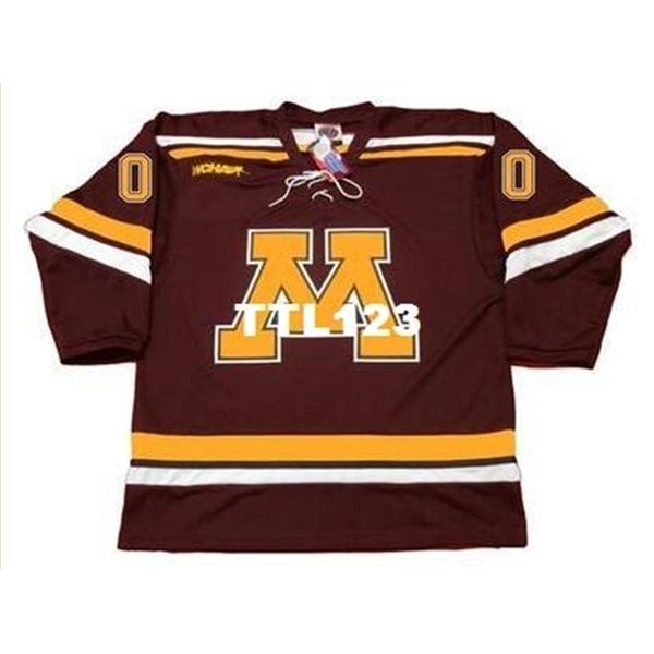

121 minnesota gophers 2006 customized "any name & number(s)" vintage home hockey jersey or custom any name or number retro jersey, Black