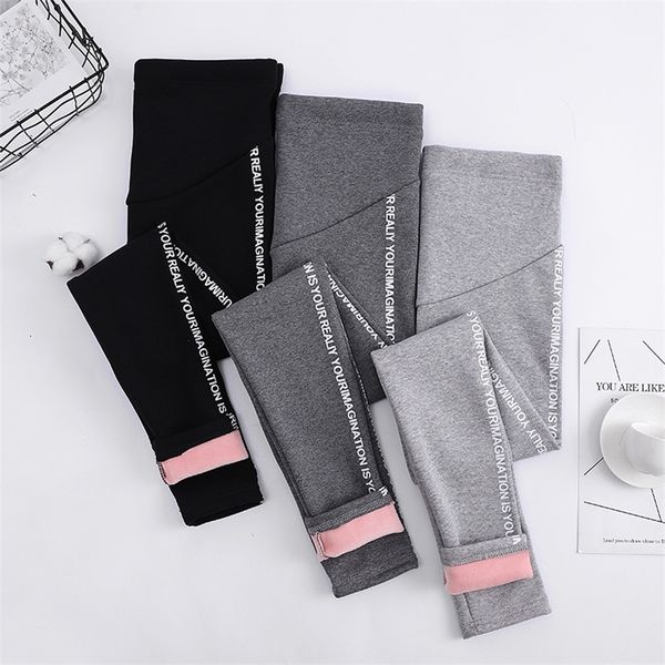 1018 # outono inverno magro Maternidade legging elástica cintura belly calças de lápis roupas para mulheres grávidas grosso gravidez quente lj201123