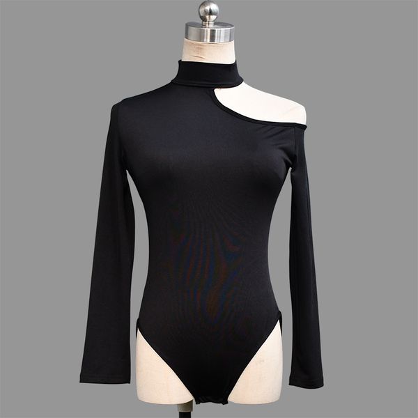 

new latin dance practice clothes ballroom dance shirts black long sleeves dance blouse samba costume tap wear 898, Black;red
