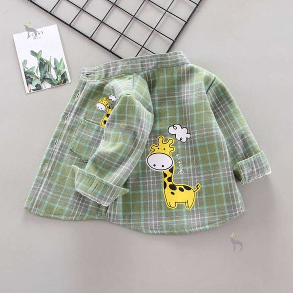 

autumn and winter 2020 boys' foreign sle plush girls' baby cotton plaid children's 0-4 inch shirt3kb8, White;black