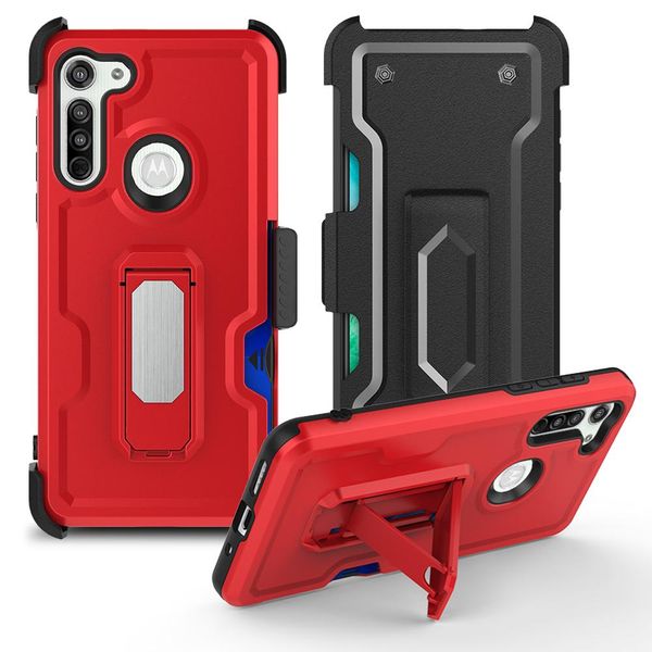 

3 in 1 heavy duty defender with belt clip protectores mobile phones cases for mot0 g8 fast/g fast e2020 lg fortune3/aristo 5