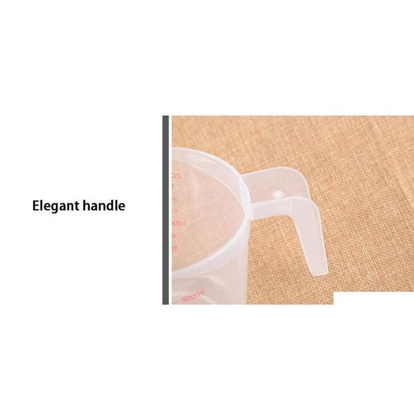 

250/500/1000ml plastic measuring cup clear scale show transparent mug +handle pour spout 3 sizes jllxfs powerstore2012