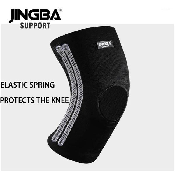 

elbow & knee pads jingba support sports safety protection volleyball basketball protector brace spring1, Black;gray