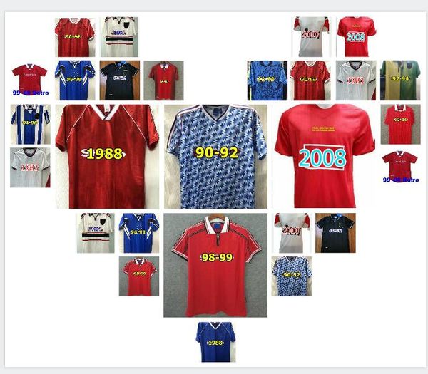 

92 98 cantona giggs keane mens retro soccer jerseys 98 04 beckham solskjaer scholes 11 ronaldo ferdinand rooney chicharito football shirt, Black;yellow