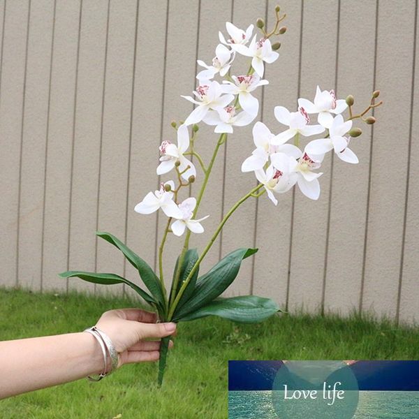 Fiore artificiale Real Touch Lattice Fiori di orchidea con foglie Decorazione di nozze Flores