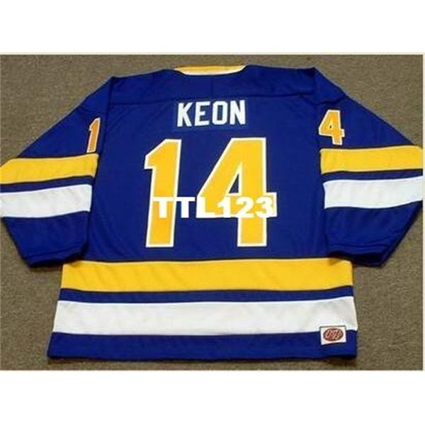 Homens #14 Dave Keon Minnesota Fighting Saints 1975 WHA Hockey Jersey ou personalizado qualquer nome ou número Retro Jersey