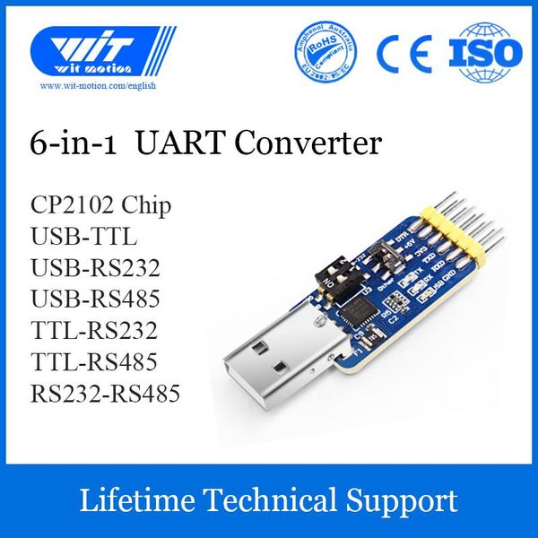 

activity trackers witmotion usb-uart 6-in-1 converter, multifunctional usb-ttl/rs485/232,l-rs232/485,232-485)serial adapter, ch340/ cp2102 c