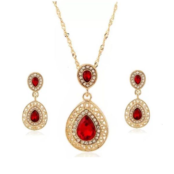 

earrings women's three piece combination crystal jewelry bridal earrings necklace set, Silver