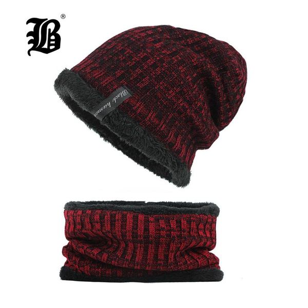 

flb] winter knitted hat beanie men scarf skullies beanies winter hats for women men caps gorras bonnet mask brand hats f18005 wmtxja, Black;white
