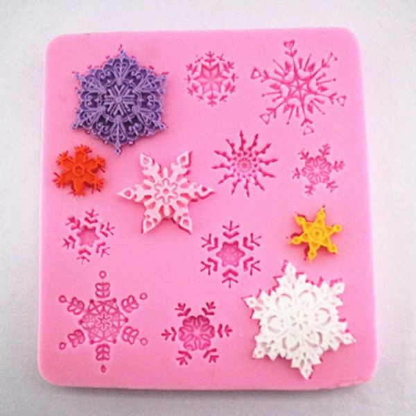 Alta Qualidade Snowflake Forma 1 Pc Bolo Molde de Silicone Fondant Molde de Sugar Craft Bolo Decoração Floco de Newflake Natal Silicone Fondant Molde