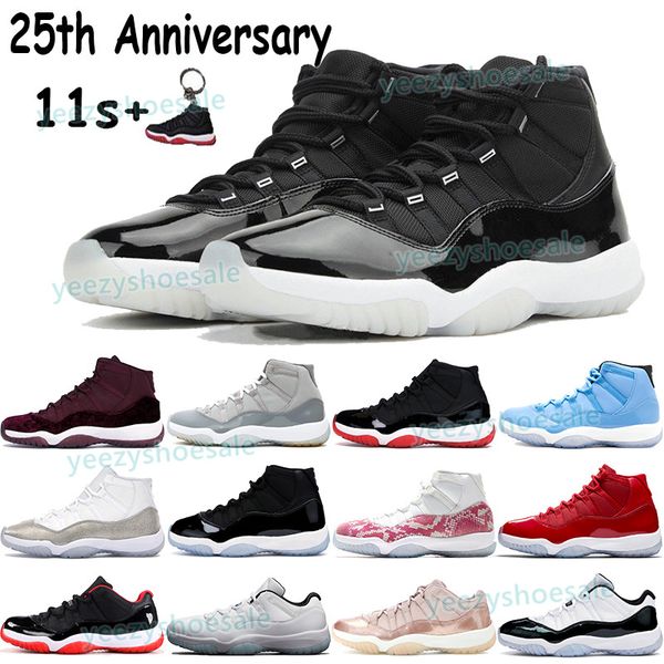 

men basketball shoes jumpman 11 11s sneakers 25th anniversary heiress night maroon bred cool grey concord 45 low le