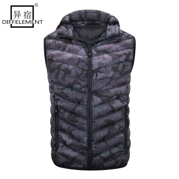 

diffelement winter feather cotton jacket men's vest coat vest ultra-light feather cotton jacket winter sleeveless solid, Black;white