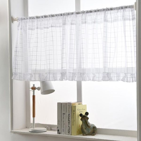 

curtain window kitchen tulle voile curtain for living room modern short divider home transparent sheer home decoration