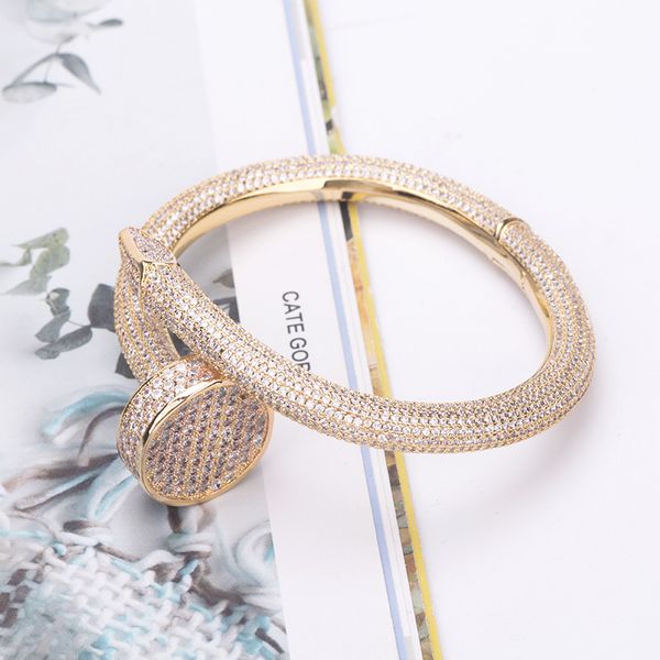 

love bracelet fashion big thick nail bracelet and density small diamond bangles gold bracelet womens bracelets 2020, Black