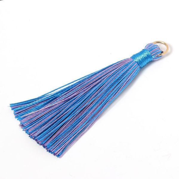 

10pcs 7cm colorful polyester silk tassel brush pendant earring charm for diy jewelry making handmade craft findings supplier h qylojz