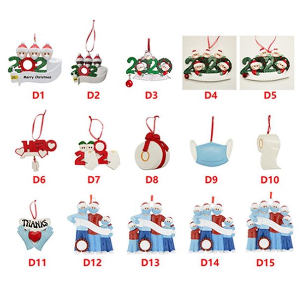 

resin quarantine christmas ornaments 2020 diy name blessings snowman family christmas tree ornaments decoration sea shipping iia667