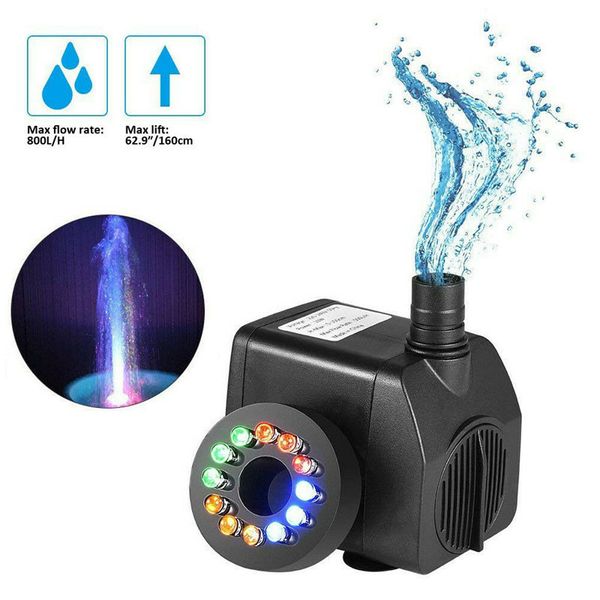 Aquarium Wasserpumpe Gartenbrunnen Wasser Sauerstoffpumpe Aquarien Sauerstoffpumpe mit LED-Licht Brunnen Maker Brunnen dekorativ Y200922