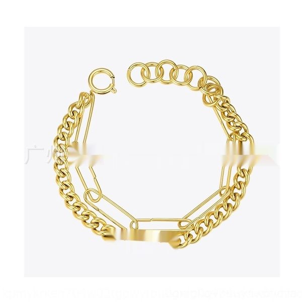 

e9vlp fashionable and simple rounddouble chain titanium steel necklace bracelet lovers ins style small bracelet necklacenecklace necklacegol, Golden;silver