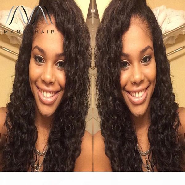 

wholesale 7a brazilian human hair full lace wig with baby hair curly lace front wig, Black;brown