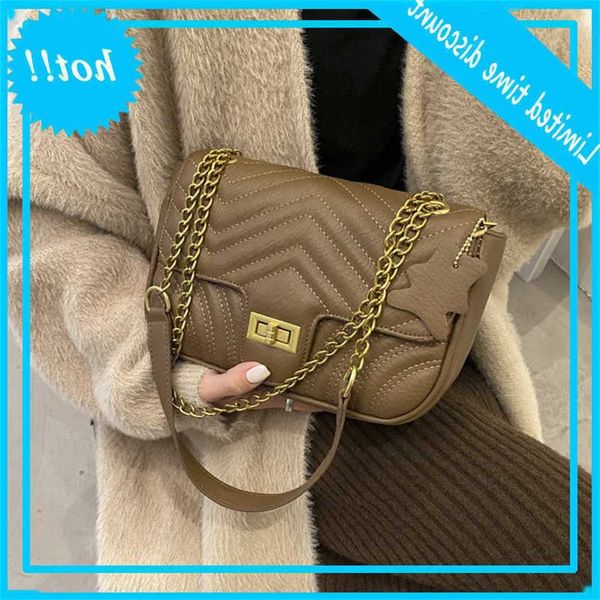 

vintage thread crossbody messenger bags for women 2021 new gold chain shoulder handbags female luxury designer purses travel