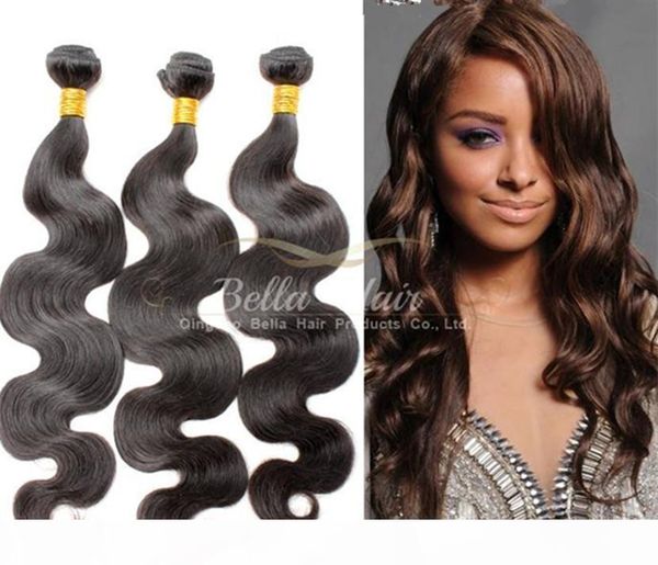 

bella hair human hair dyeable bleachable 9a hairbundles peruvian hair weave extensions natural black color hair double weft ing