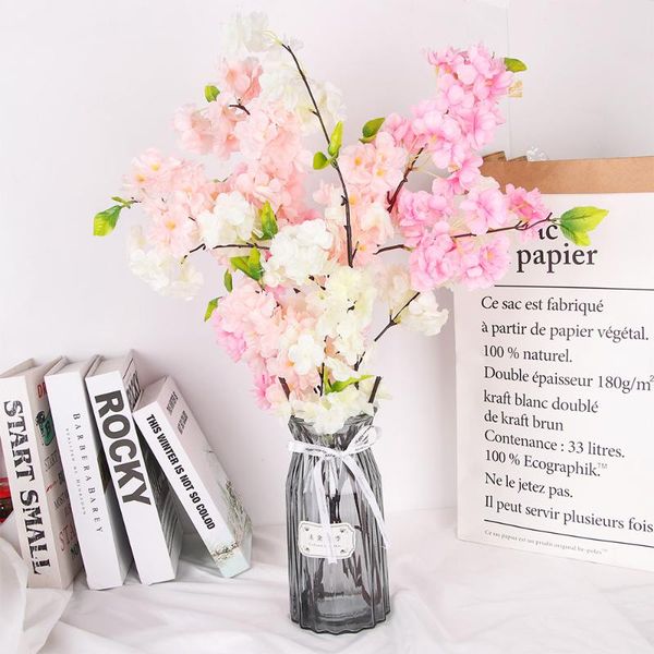 

4 branches artificial sakura cherry blossom flower silk fake flowers wedding home decoration