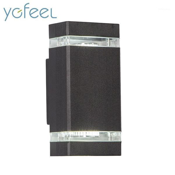 

[ygfeel] outdoor wall lamps waterproof ip65 aluminum courtyard garden lamp corridor stair porch lighting with 2pcs*e27 led bulbs1