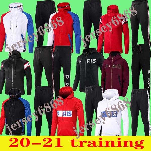 

2020 2021 soccer training suit long-sleeved sweatshirt 20/21 maillot de foot di maria verratt football jogging jacket tracksuit, Black