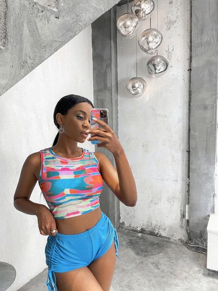 

color block tank i20t#, White