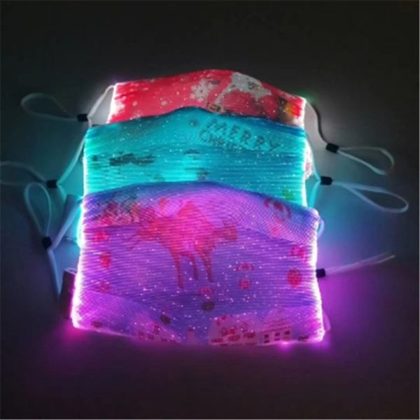 

hot рождество led маска для лица luminous маски фестиваль партии украшения праздника led маски мультфильм xmas санта-клауса элк снеговик mou