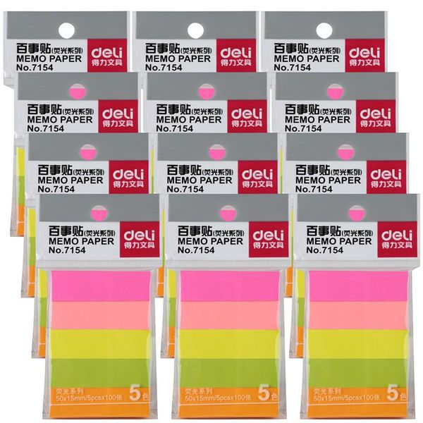 

4 пакет пять цветов 5015 мм примечание бумаги 100 страниц цвет липкая записка цветная паста n раз пост индикатор deli 7154 wmtyzv xhlile