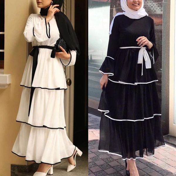 

muslim islamic clothing women dubai abaya ruffles dress fashion ladies maxi dresses moroccan kaftan turkish pakistan gowns, Black;gray