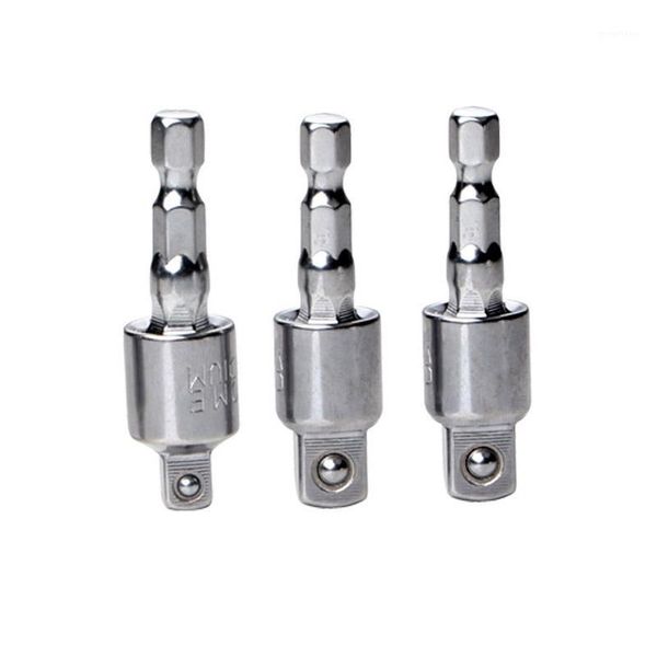 

3pcs 1/4"3/8"1/2" rotary torque wrench multifunctional socket adapter universal joint set ratchet angle extension bar1