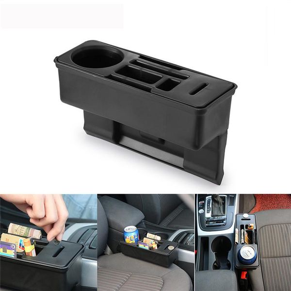 

car seat crevice storage organizer console side pocket auto seat gap pocket organizer with coin box and water cup holder