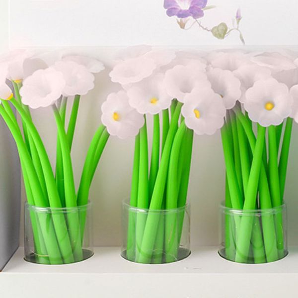 

creative flower art gel pens office student wedding birthday gifts school stationery can change color home decor