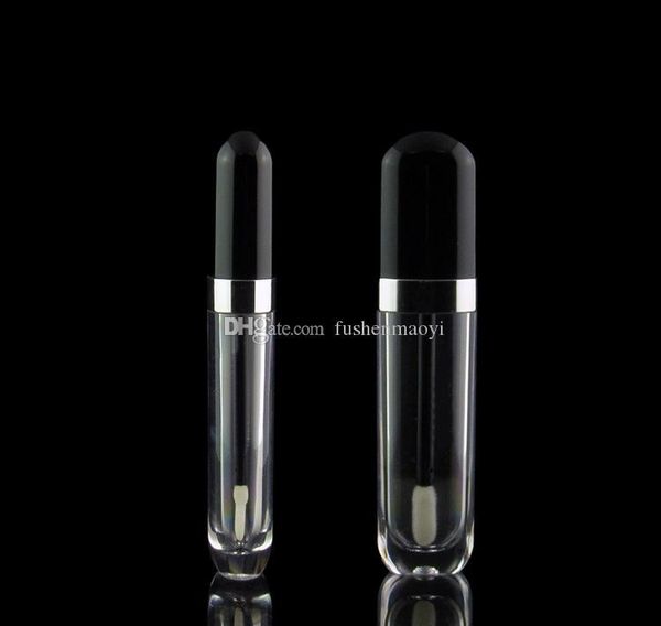 

8ml empty lip gloss tubes containers clear mini refillable lip balm bottles with lipbrush black lid for lip sampl bbyxwm lg2010