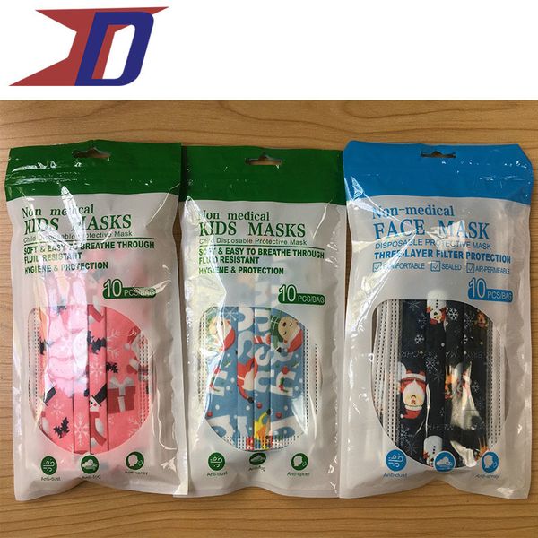 

protective fabricfunny disposable children merry xmas christmas design face masks