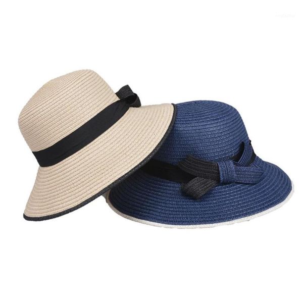 

party hats dishykooker summer straw hat for women sun-shade seaside ultraviolet-proof beach foldable1