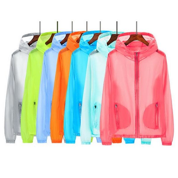 

2019 transparent 6xl jacket sunscreen summer new long sleeve plus coat beach uv overcoat brand size cover-ups fqwax, Black