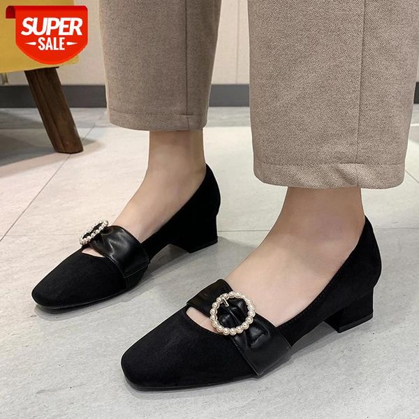 

ribetrini office lady pearl slip on casual shoes red spring women pumps high heels weddging buckle design comfy pumps #ix2j