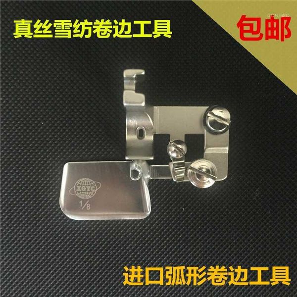 

import all-steel hemmer f502 thickness arc crimping presser foot round feet slide chiffon wedding dress hem tube1, Black